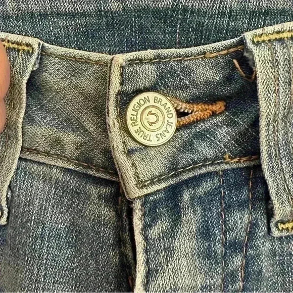 True Religion Jeans Womens Size 28 Straight Leg Distressed‎ Low Rise Vintage Y2k - Picture 11 of 15